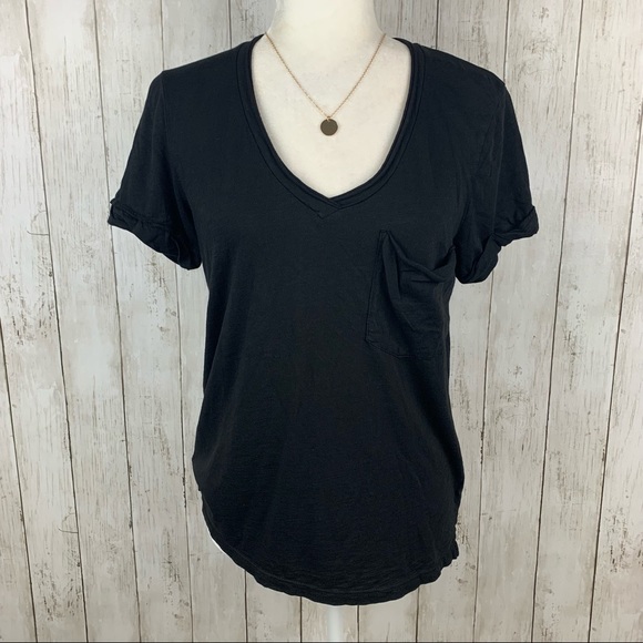 🔥ANTHROPOLOGIE🔥T. La Classic V-Neck Tee Shirt XS/S/M/L Black - Picture 5 of 8